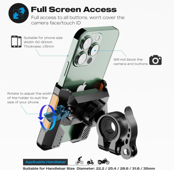 Upgraded E-Bike Phone Mount Holder - Image 2