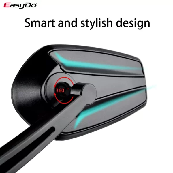 EasyDo 360 Degrees Adjustable E-Bike Side Glass Mirrors - Image 6