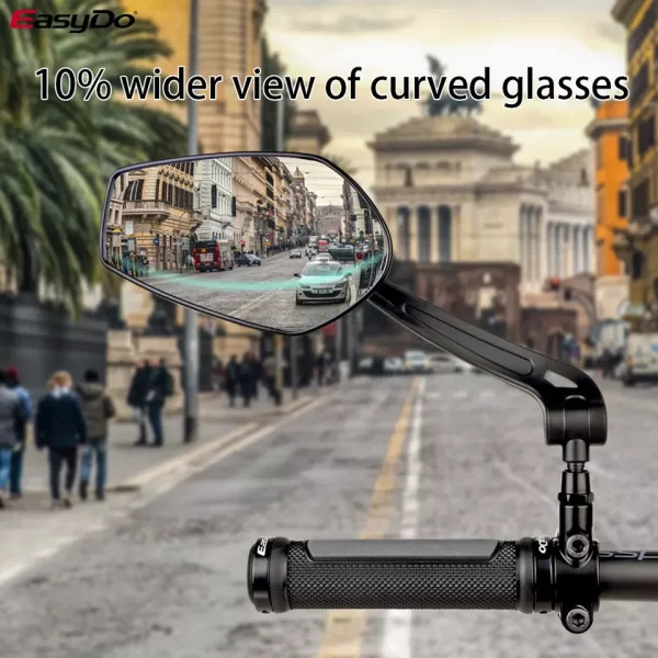 EasyDo 360 Degrees Adjustable E-Bike Side Glass Mirrors - Image 3