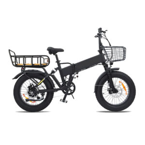 Gladiator UL 2849 Certified, 750W 15Ah (900W Peak) Folding E-Bike, Upgraded 48V 20″ Fat Tire, E-Cargo Edition