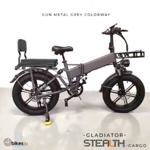 Gladiator UL 2849 Certified, 750W 15Ah (900W Peak) Folding E-Bike, Upgraded 48V 15Ah 20″ Fat Tire, E-Cargo Edition